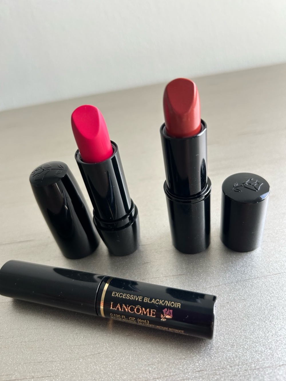 Lancôme Bundle Pink & Coral Lipstick Duo with Black Mascara